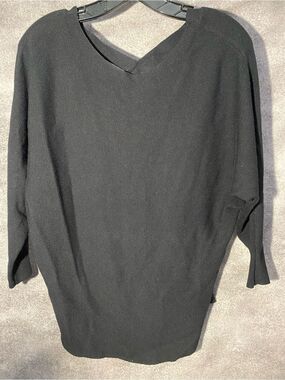 Vila Milano Black Criss Cross Ribbed Knit Sweater Medium Large No SZ Tag